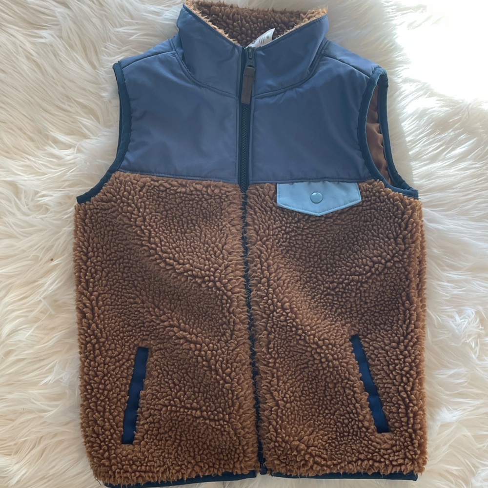 Carter's Brown and Navy Sherpa Vest